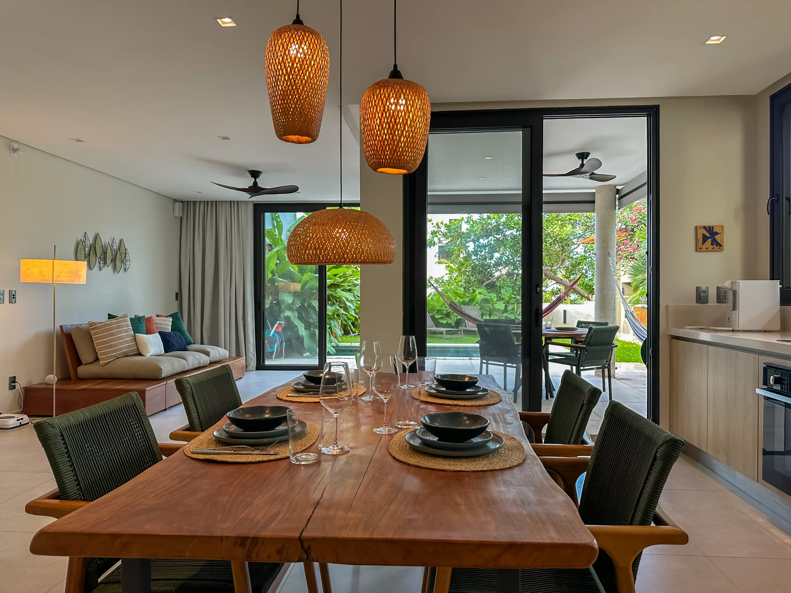 Bright Vila Manga Rosa interior with garden views